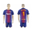 Barcelona #1 Ter Stegen Home Soccer Club Jersey