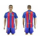 Barcelona #1 Ter Stegen Home With Blue Shorts Soccer Club Jersey