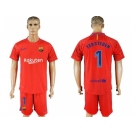 Barcelona #1 Ter Stegen Red Goalkeeper Soccer Club Jersey