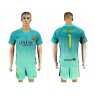 Barcelona #1 Ter Stegen Sec Away Soccer Club Jersey