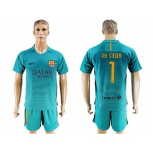 Barcelona #1 Ter Stegen Sec Away Soccer Club Jerseys.