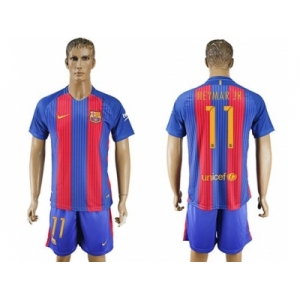 Barcelona #11 Neymar Jr Home With Blue Shorts Soccer Club Jerseys