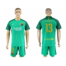 Barcelona #13 C.Bravo Green Goalkeeper Soccer Club Jersey