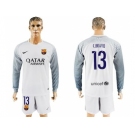 Barcelona #13 C.Bravo White Goalkeeper Long Sleeves Soccer Club Jersey