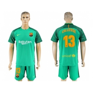 Barcelona #13 Cillesse Green Goalkeeper Soccer Club Jersey