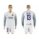 Barcelona #13 Cillesse White Goalkeeper Long Sleeves Soccer Club Jersey