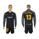 Barcelona #13 Cillessen Black Goalkeeper Long Sleeves Soccer Club Jersey