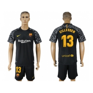 Barcelona #13 Cillessen Black Goalkeeper Soccer Club Jersey