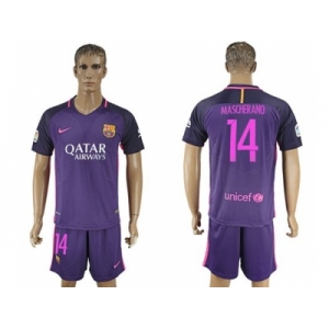 Barcelona #14 Mascherano Away Soccer Club Jerseyss