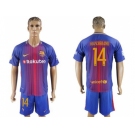 Barcelona #14 Mascherano Home Soccer Club Jerse