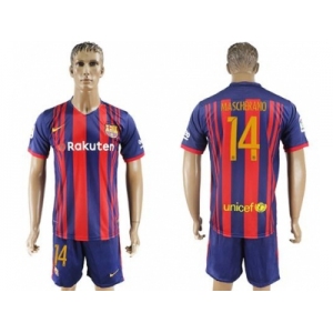 Barcelona #14 Mascherano Home Soccer Club Jerseys