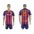 Barcelona #15 Bartra Home Soccer Club Jerseys