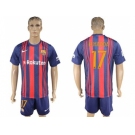 Barcelona #17 Elhadda Home Soccer Club Jerseys