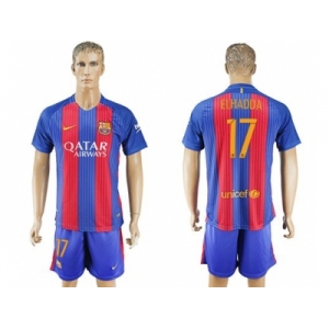 Barcelona #17 Elhadda Home Soccer Club Jerseyss