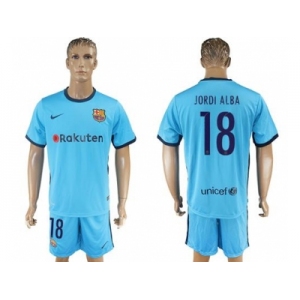 Barcelona #18 Jordi Alba Away Soccer Club Jersey.