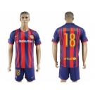 Barcelona #18 Jordi Alba Home Soccer Club Jers