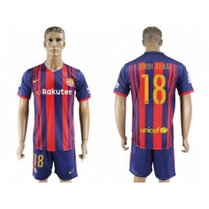 Barcelona #18 Jordi Alba Home Soccer Club Jers