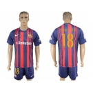 Barcelona #18 Jordi Alba Home Soccer Club Jerse
