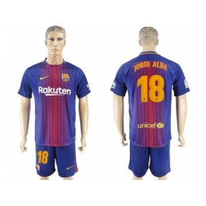 Barcelona #18 Jordi Alba Home Soccer Club Jersey