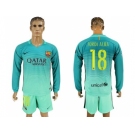 Barcelona #18 Jordi Alba Sec Away Long Sleeves Soccer Club Jersey