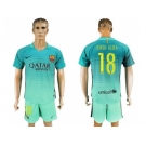 Barcelona #18 Jordi Alba Sec Away Soccer Club Jersey