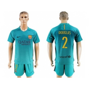 Barcelona #2 Douglas Sec Away Soccer Club Jerseys.