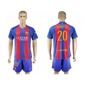 Barcelona #20 Roberto Home Soccer Club Jerseys