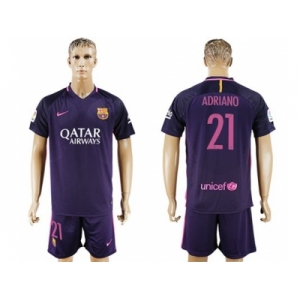 Barcelona #21 Adriano Away Soccer Club Jersey