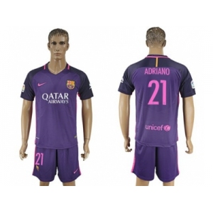 Barcelona #21 Adriano Away Soccer Club Jerseys