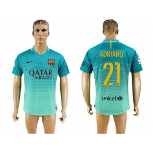 Barcelona #21 Adriano Sec Away Soccer Club Jersey