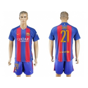 Barcelona #21 Gomes Home Soccer Club Jersey