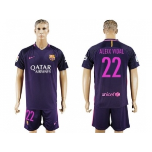 Barcelona #22 Aleix Vidal Away Soccer Club Jerseys