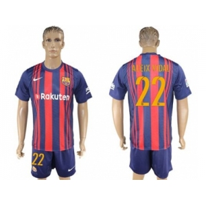 Barcelona #22 Aleix Vidal Home Soccer Club Jersey