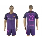 Barcelona #22 Dani Alves Away Soccer Club Jersey