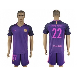 Barcelona #22 Dani Alves Away Soccer Club Jerseys