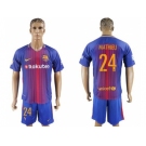 Barcelona #24 Mathieu Home Soccer Club Jersey