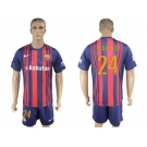 Barcelona #24 Mathieu Home Soccer Club Jerseys