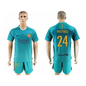 Barcelona #24 Mathieu Sec Away Soccer Club Jerseys
