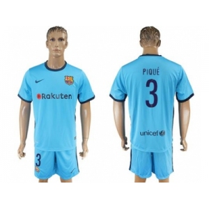 Barcelona #3 Pique Away Soccer Club Jersey