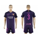 Barcelona #3 Pique Away Soccer Club Jerseys.