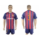 Barcelona #3 Pique Home Soccer Club Jers