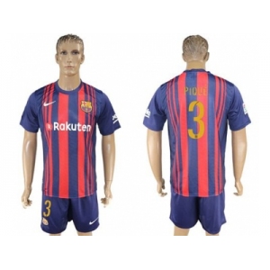 Barcelona #3 Pique Home Soccer Club Jers