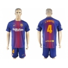Barcelona #4 I.Rakitic Home Soccer Club Jersey