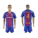 Barcelona #4 I.Rakitic Home Soccer Club Jerseys.
