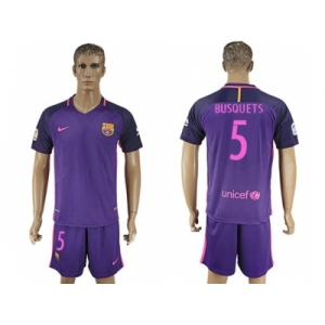 Barcelona #5 Busquets Away Soccer Club Jersey