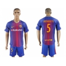 Barcelona #5 Busquets Home Soccer Club Jersey