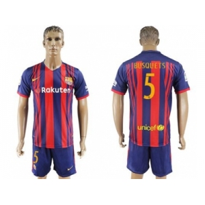 Barcelona #5 Busquets Home Soccer Club Jerseys.