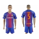 Barcelona #5 Sergio Home Soccer Club Jerseys.