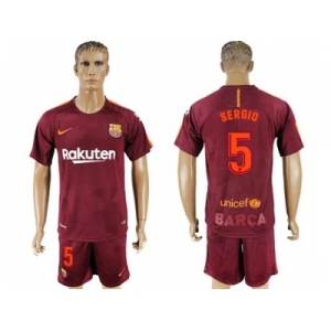 Barcelona #5 Sergio Sec Away Soccer Club Jersey