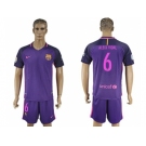 Barcelona #6 Aleix Vidal Away Soccer Club Jersey